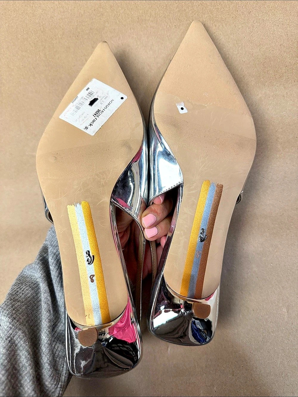 Sam Edelman Bianka Slingback Pump Silver Heels US 8 - Picture 5 of 5